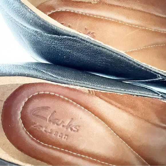 Clarks Artisan Smooth Black Leather Heeled Mary Jane Women’s Size 8.5 Fall Vibes - Picture 9 of 10